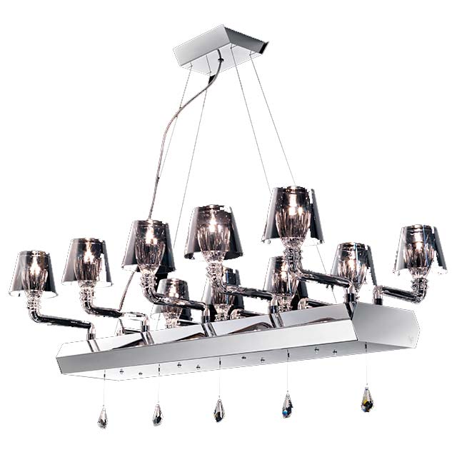 Φωτιστικό πολυέλαιος Platinum 12/φωτο κρύσταλλο 110x56xh.38cm Beby Italia
