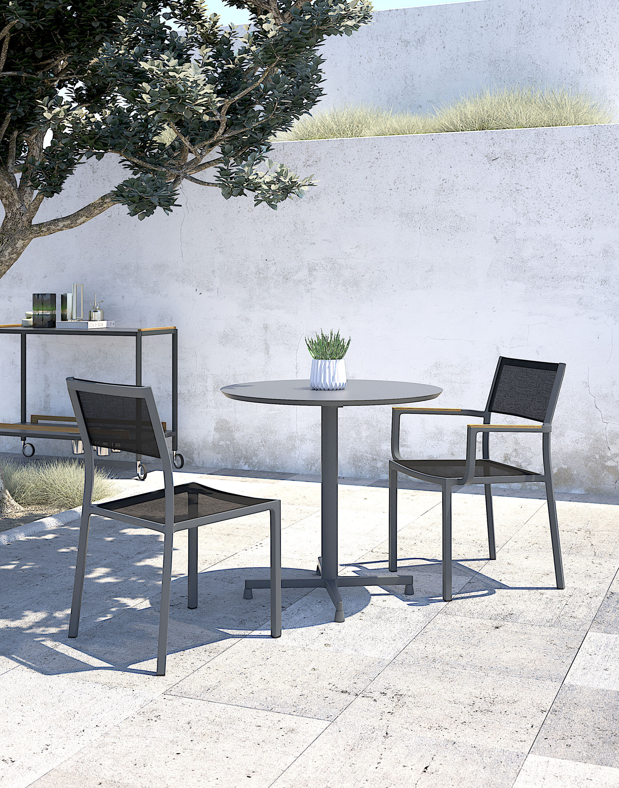 Καρέκλα Sunny εξωτερικού χώρου σε λευκό αλουμίνιο -55x56x83cm- Casa Vogue - Image 8