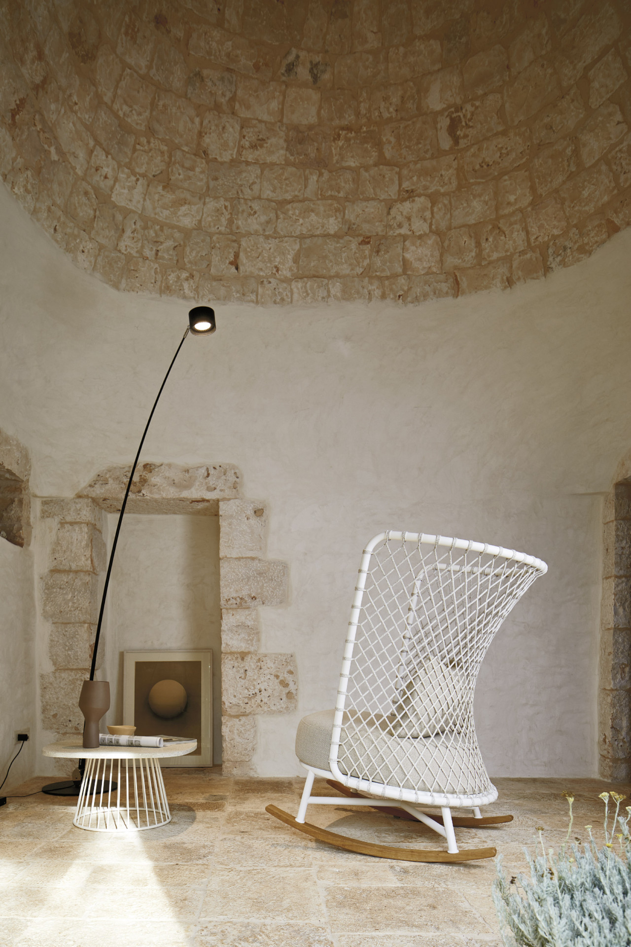 Πολυθρόνα Art. 4384 εξωτερικού χώρου σε λευκό ατσάλι και σχοινί - 85x89x122cm Casa Vogue - Image 5