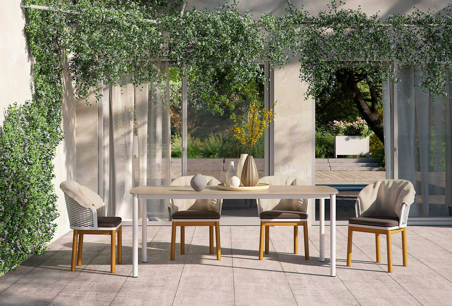 Dulton Table σε λευκό χρώμα σε διάσταση 210x110cm - Atmoshpera - Image 2