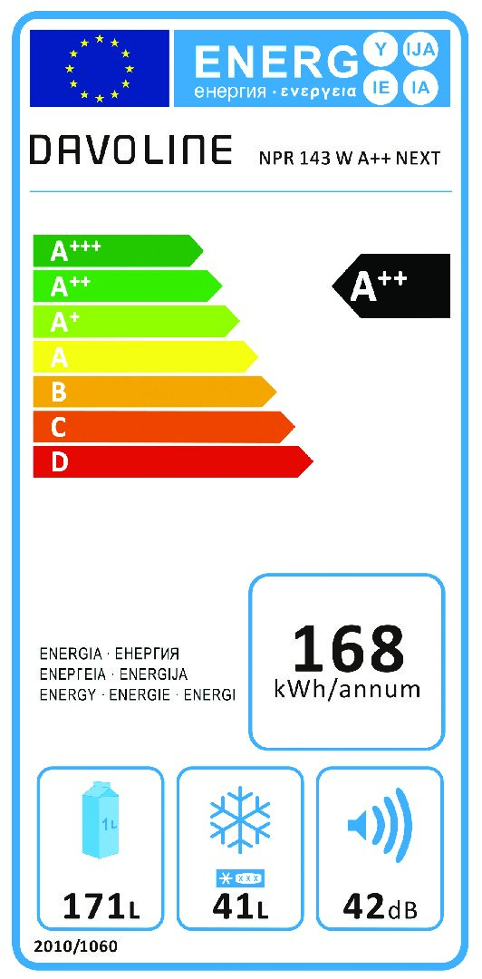 DAVOLINE NPR 143EW 206LT ΨΥΓΕΙΟ ΔΙΠΟΡΤΟ ΛΕΥΚΟ Υ143xΠ55xΒ58CM - Image 2