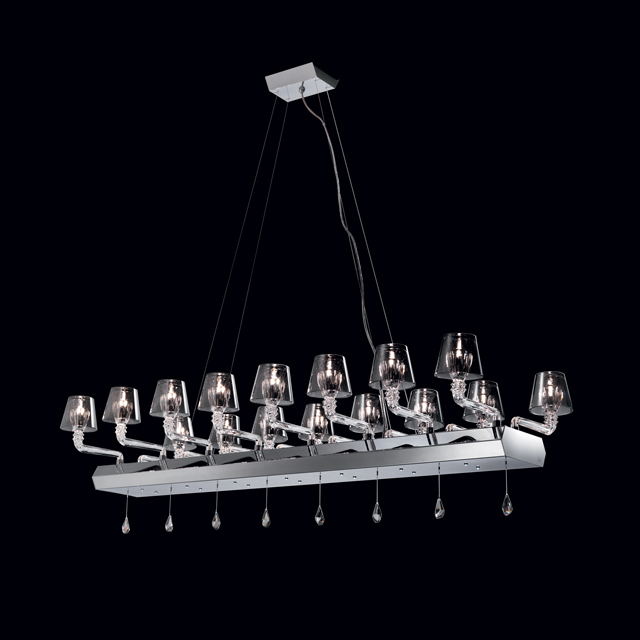 Φωτιστικό πολυέλαιος Platinum 12/φωτο κρύσταλλο 110x56xh.38cm Beby Italia - Image 2