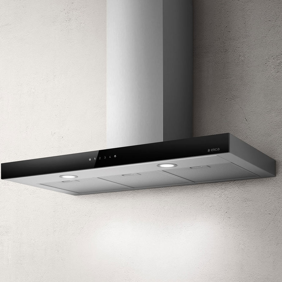 Elica Joy Island BLIX/A/90 PRF0104628A 90x60cm Inox Μαύρο Γυαλί Απορροφητήρας Νησίδας/Οροφής (801013802)