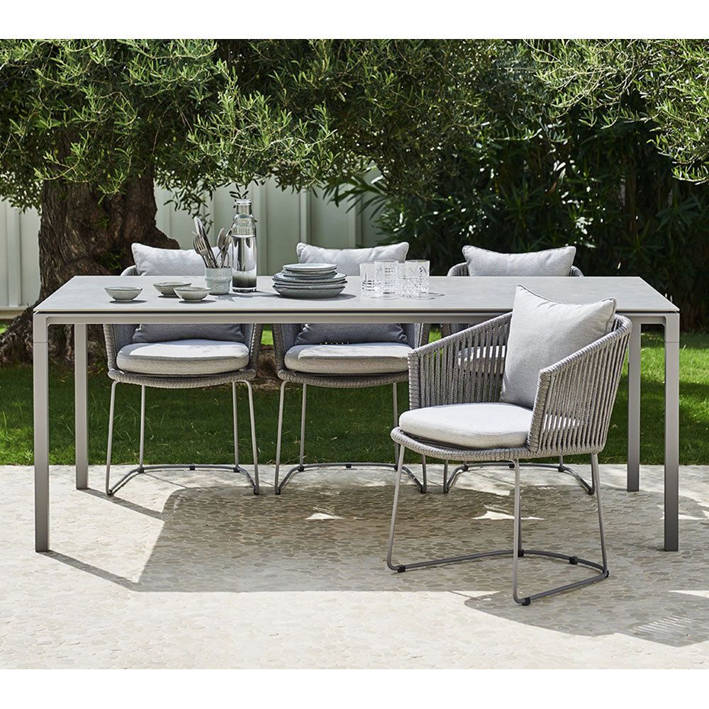 Pure Table από βάση σε λευκό αλουμίνιο και καπάκι σε τσιμέντο σε διάσταση 200x100x75cm - CaneLine - Image 3