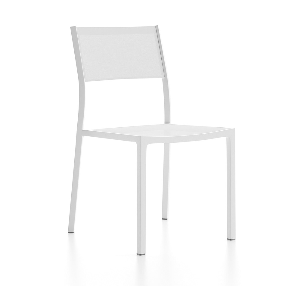 Καρέκλα Sunny εξωτερικού χώρου σε λευκό αλουμίνιο -55x56x83cm- Casa Vogue
