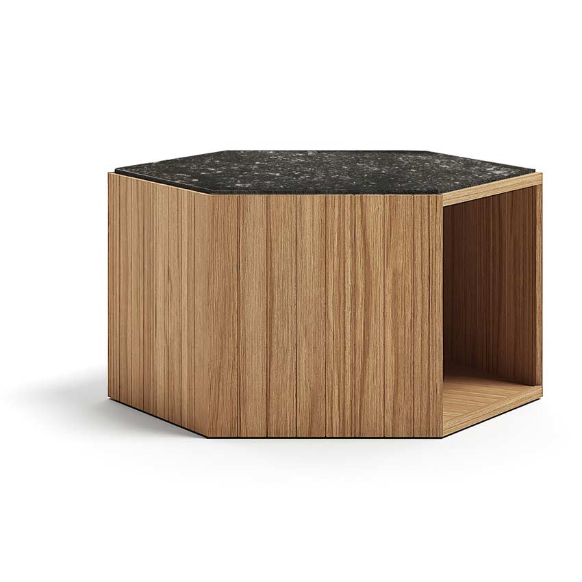 Τραπεζάκι Zeta σε ξύλο teak σε διάσταση 80 x 70 x 42 cm - Casa Vogue