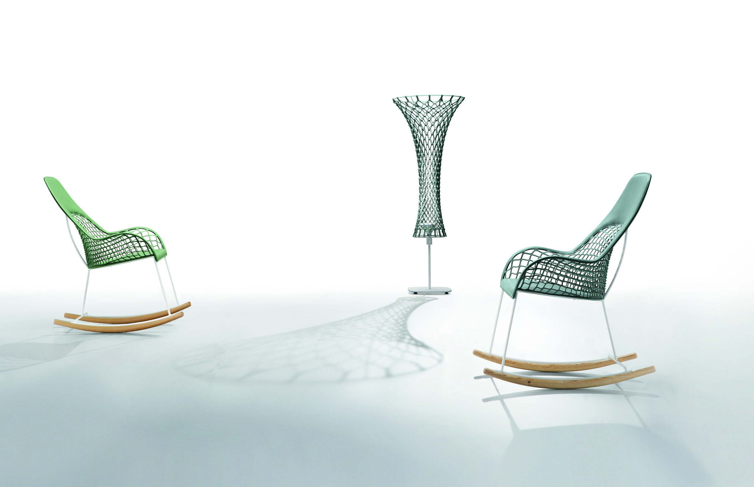 Πολυθρόνα κουνιστή Guappa DNA σε πράσινο δέρμα 69x86xh.97cm - Midj - Image 2