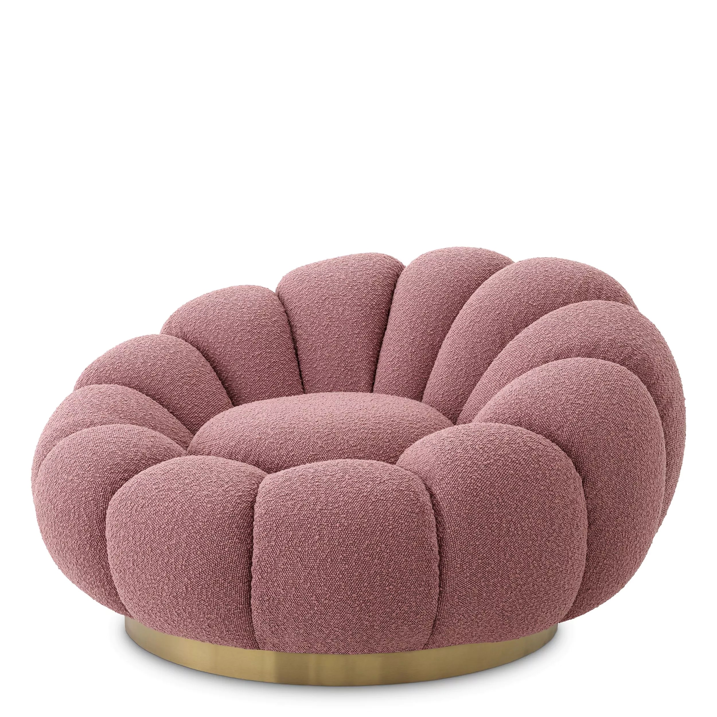 Περιστρεφόμενη πολυθρόνα Mello Boucle Rose σε ύφασμα 115x118x67cm - Eichholtz - Image 2