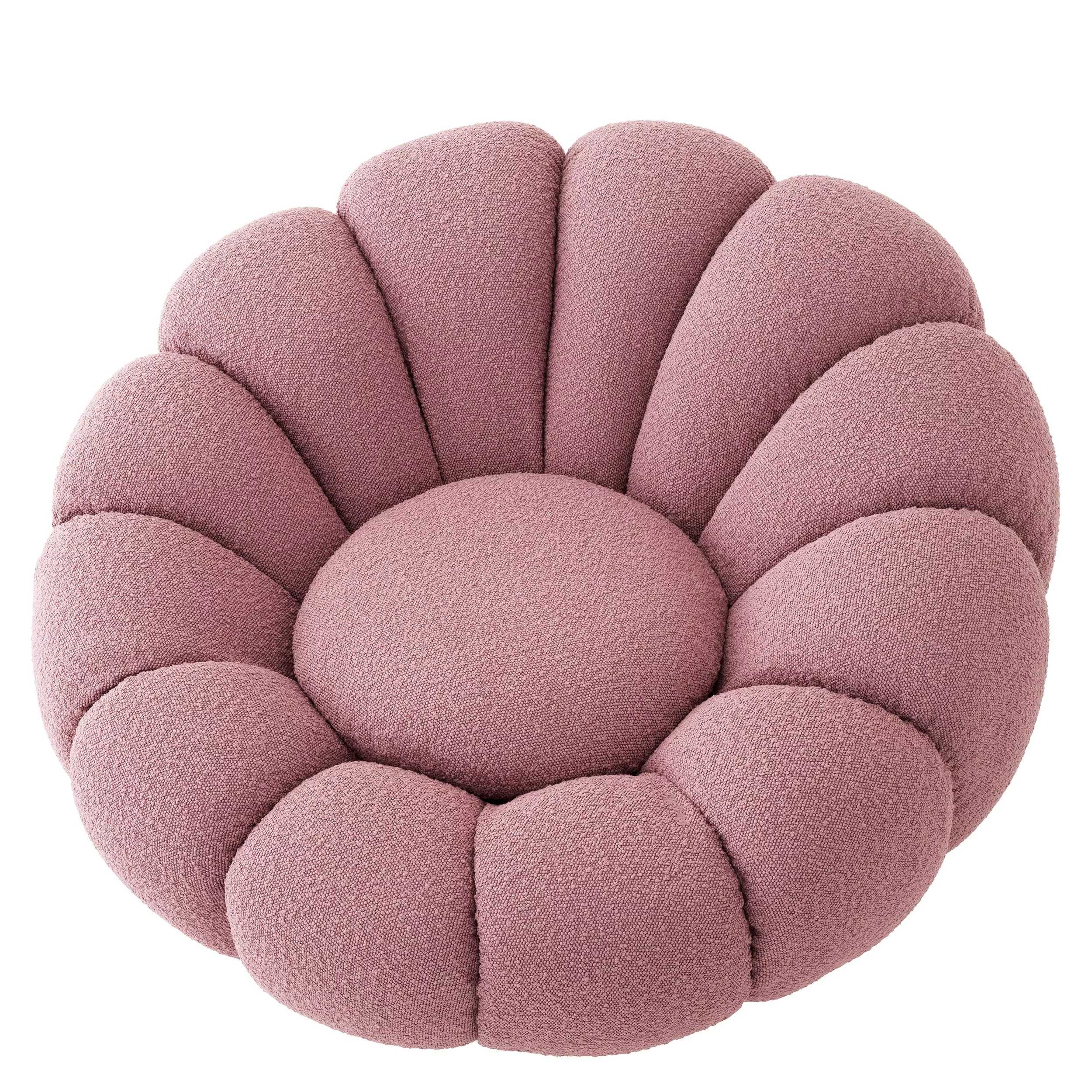 Περιστρεφόμενη πολυθρόνα Mello Boucle Rose σε ύφασμα 115x118x67cm - Eichholtz - Image 6