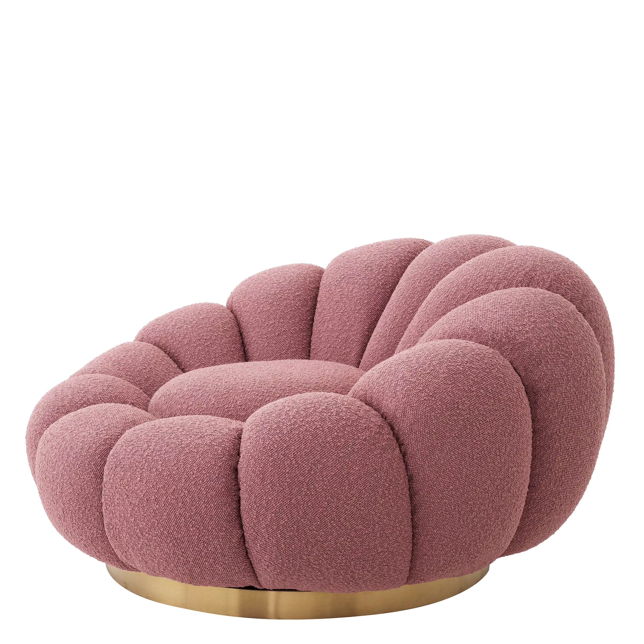 Περιστρεφόμενη πολυθρόνα Mello Boucle Rose σε ύφασμα 115x118x67cm - Eichholtz - Image 7