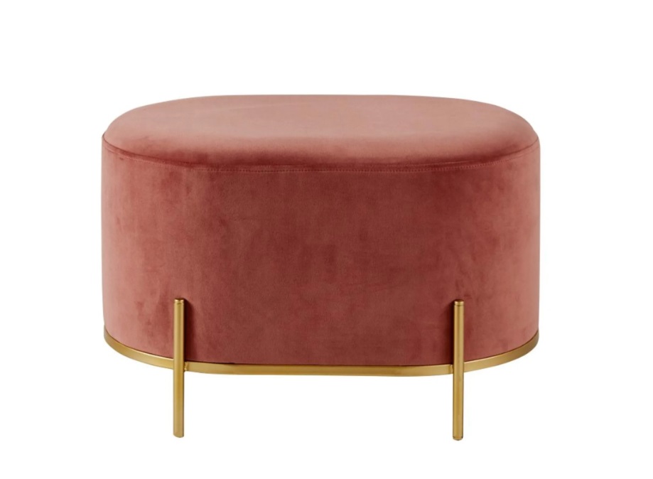 Σκαμπό οβάλ με χρυσή βάση 9072 σε διάσταση 80cmx42x42cm ύψος - Casa Vogue - Image 3