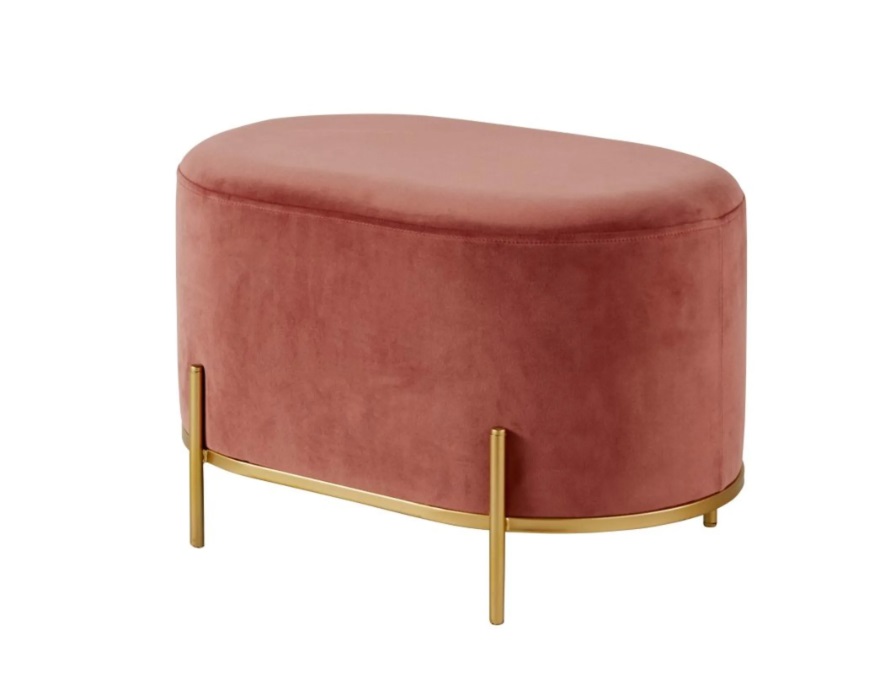 Σκαμπό οβάλ με χρυσή βάση 9072 σε διάσταση 80cmx42x42cm ύψος - Casa Vogue - Image 2