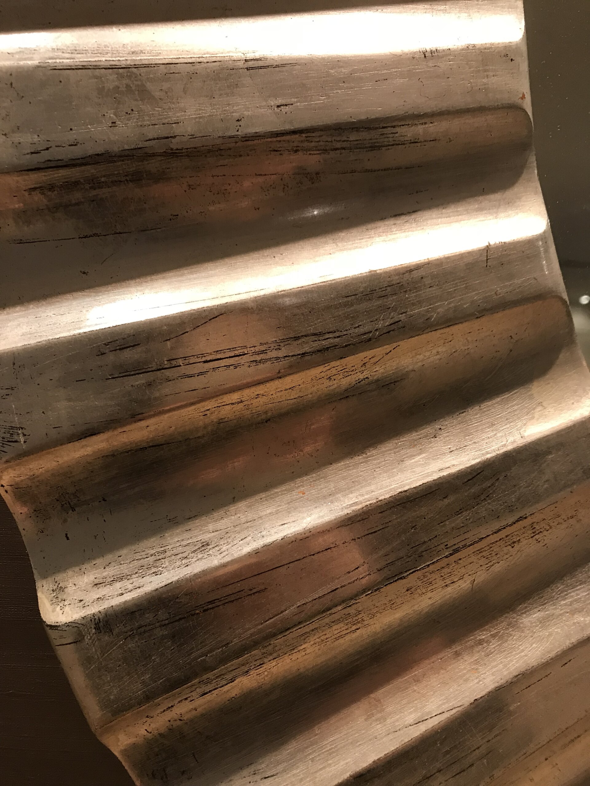 Καθρέφτης στρόγγυλος από ξύλο σε ασημί πατίνα Ø100cm KFR32 Casa Vogue - Image 3