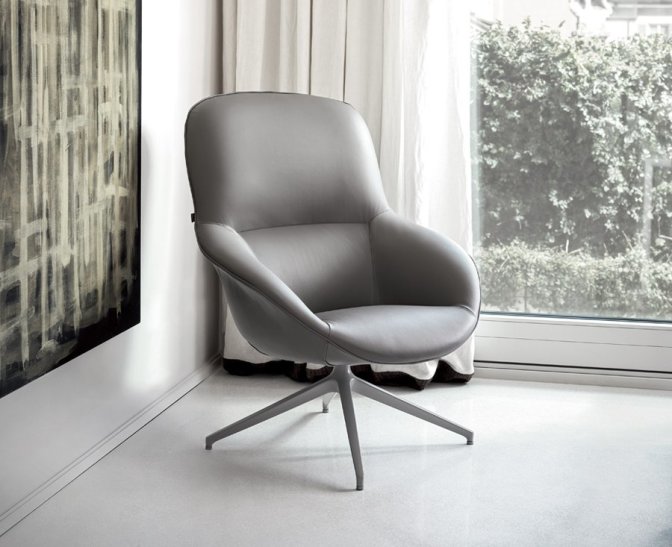 Πολυθρόνα Long Island τεχνόδερμα με μεταλλική βάση 88x90x106 Casa Vogue - Image 2