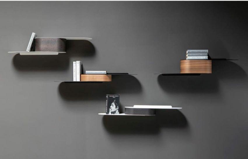 Ράφι επιτοίχιο Snowboard μέταλλο και ξύλο 95x20xh.20cm Tonin Casa - Image 3