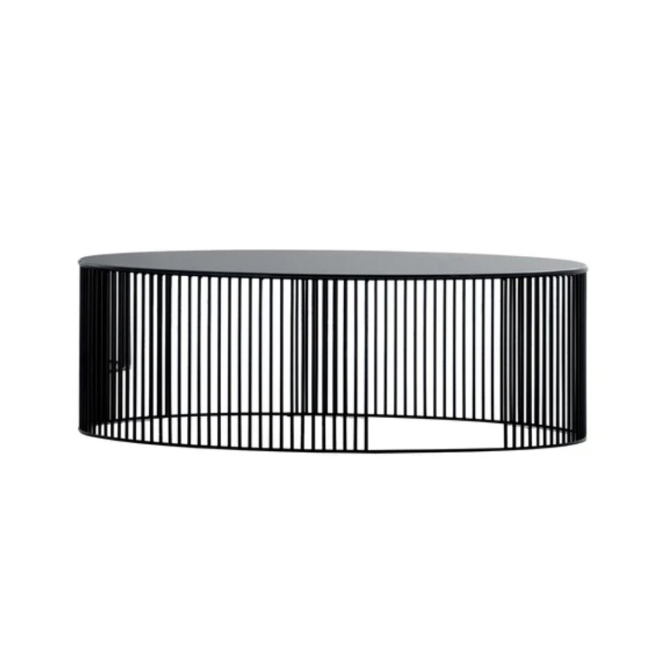 Τραπέζι σαλονιού οβάλ Andra γυαλί και μέταλλο 120x86xh.30cm