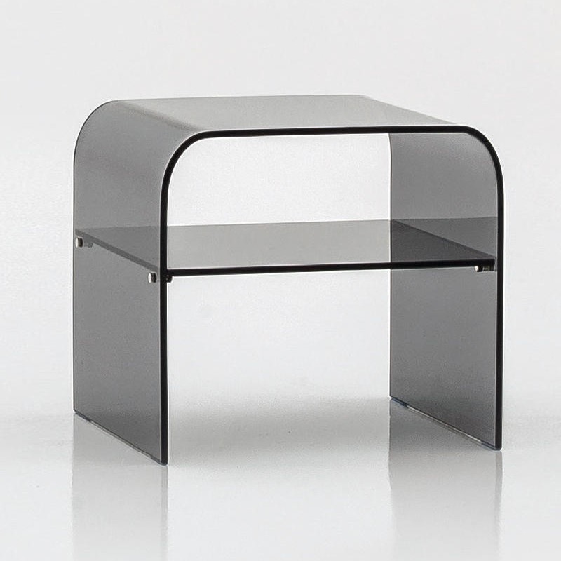 Τραπέζι Anemone small φημέ διάφανο γυαλί 52x44xh.45cm