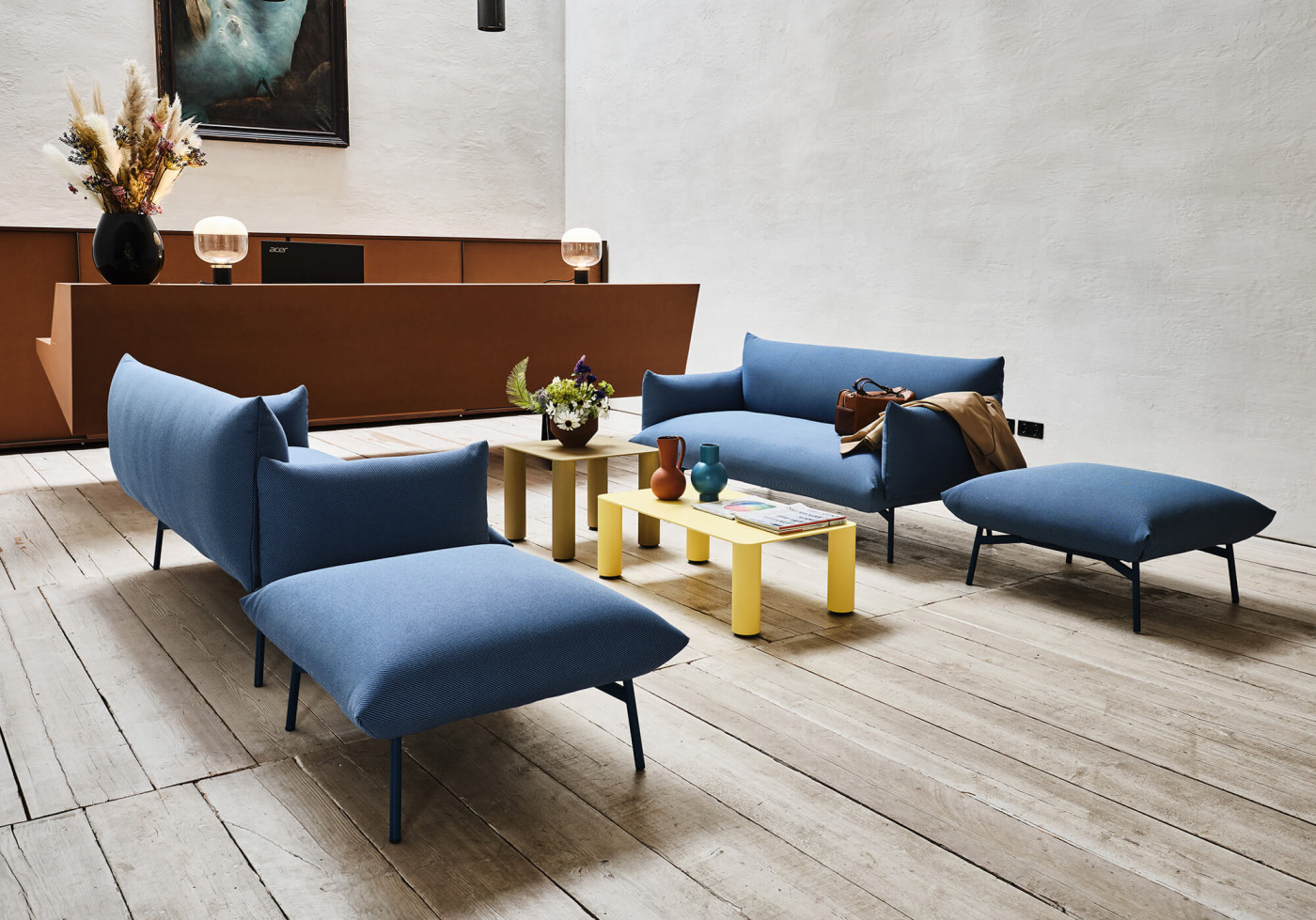 Σκαμπό Area σε ύφασμα 85x75xh.45cm Casa Vogue - Image 4