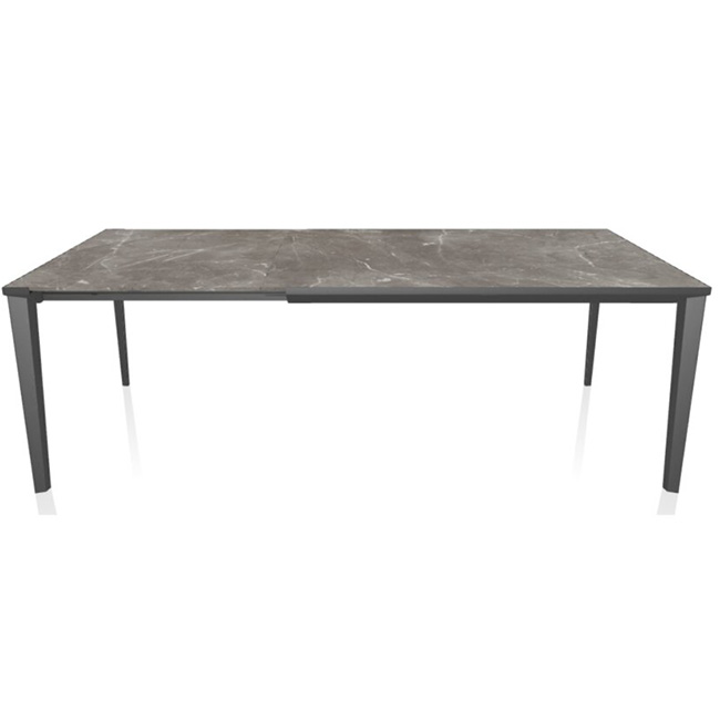Τραπέζι Echo in ανοιγόμενο 140/180/220x90x75 πέτρα και βάση μεταλλική Casa Vogue
