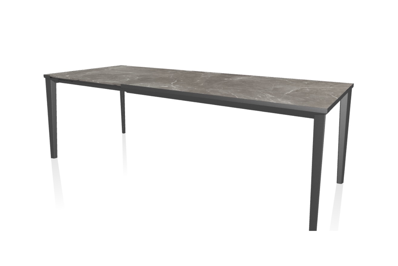 Τραπέζι Echo in ανοιγόμενο 140/180/220x90x75 πέτρα και βάση μεταλλική Casa Vogue - Image 2
