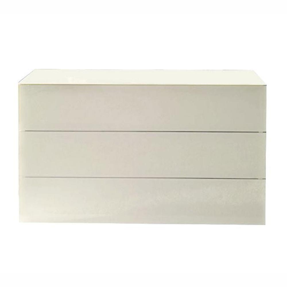 Συρταριέρα Enea από γυαλί λευκό 120x53xh.72cm Casa Vogue