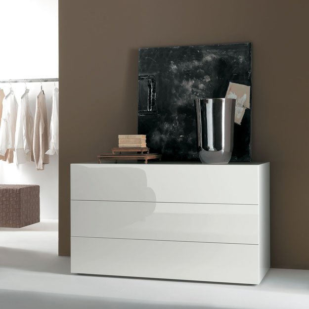 Συρταριέρα Enea από γυαλί λευκό 120x53xh.72cm Casa Vogue - Image 2