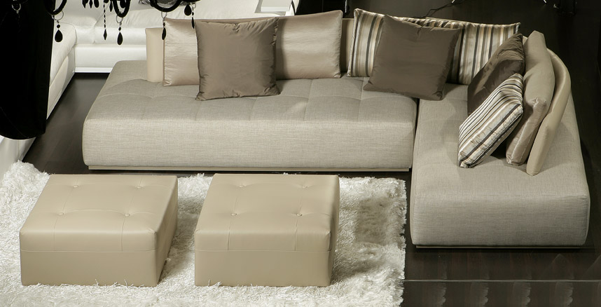 Σκαμπό Summer σε δέρμα 80x80 Casa Vogue - Image 3