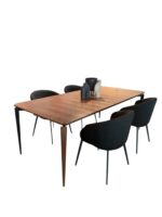 Τραπέζι Edge με επεκτάσεις σε καρυδί-μέταλλο 200/250/300x105xh.75cm - Danf - Image 9