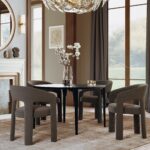 Καρέκλα Splendor καφέ ύφασμα 58x58xh.79cm - Casa Vogue - Image 2