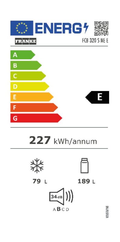 FRANKE FCB 320 S NE E (118.0722.591) ΕΝΤΟΙΧΙΖΟΜΕΝΟΣ ΨΥΓ/ΚΤΗΣ ΕΝΕΡΓ ΚΛΑΣΗ Ε ΧΩΡΗΤΙΚΟΤΗΤΑ 260ΛΤ, ΚΩΔ.3184101037 - Image 4